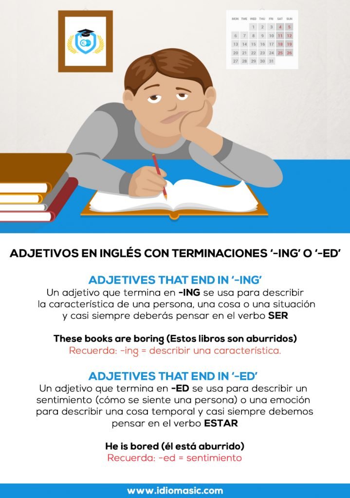 adjetivos en inglés con terminaciones-ing-o ed