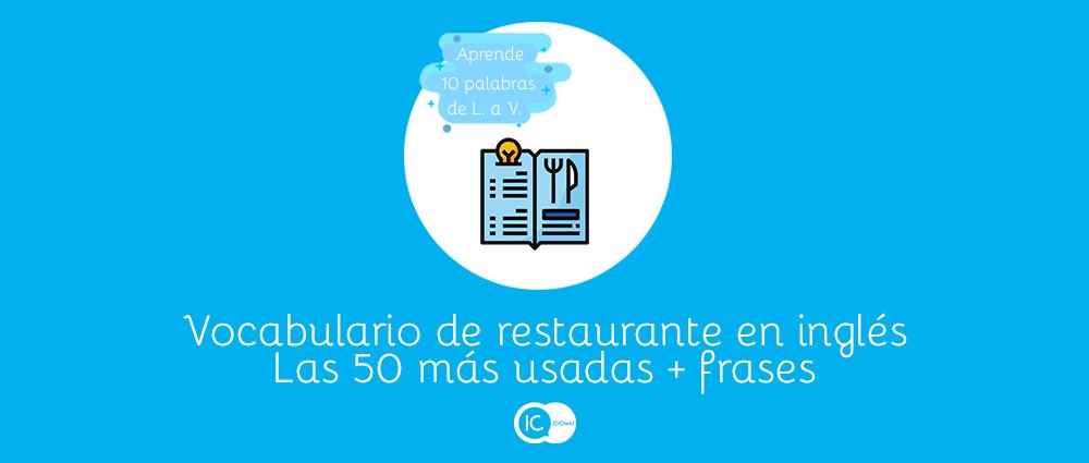 vocabulario en inglés de restaurante