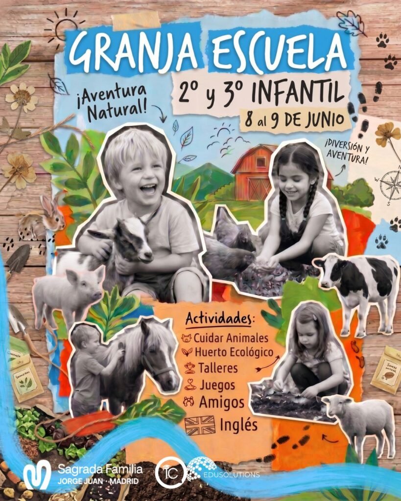e 2º y 3º de Infantil del Colegio Sagrada Familia granja escuela